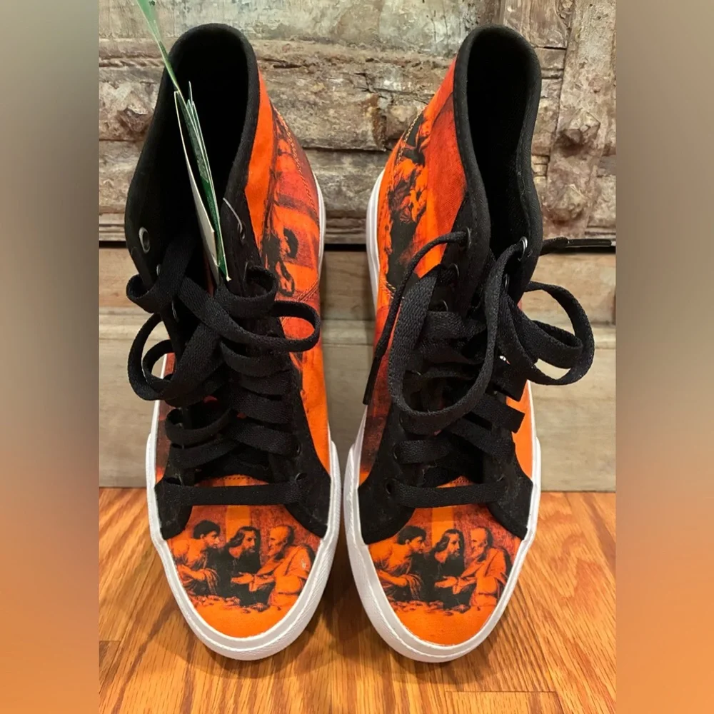 DC Shoes Andy Warhol Last Supper Manual Hi NWT Mens 6 Blk/Org High Top Sneakers